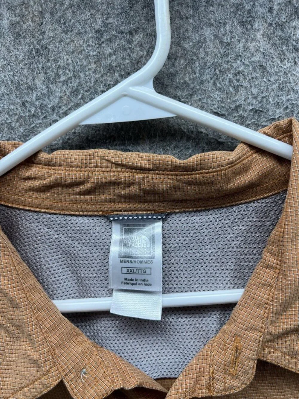 The North Face Shirt Men 2XL Brown Check Short Sleeve Button Up Outdoor Casual